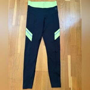 Women's Black and Yellow Green Leggings